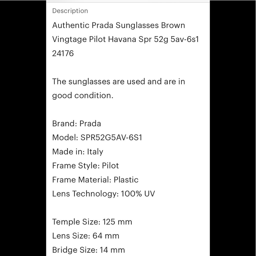🔻🕶🔻AUTHENTIC PRADA SUNGLASSES🔻🕶🔻 - Picture 14 of 14